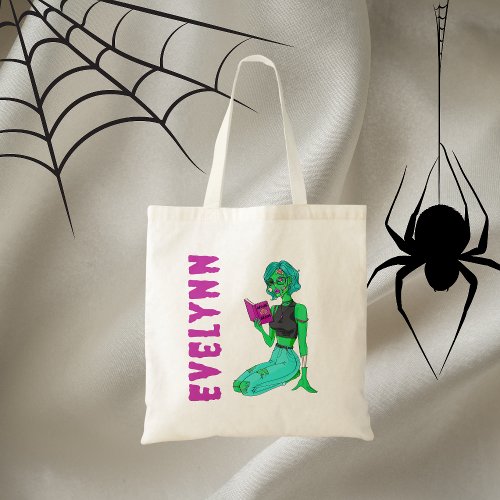 Spooky Nerd Ghoul Girl Trick or Treat Tote Bag