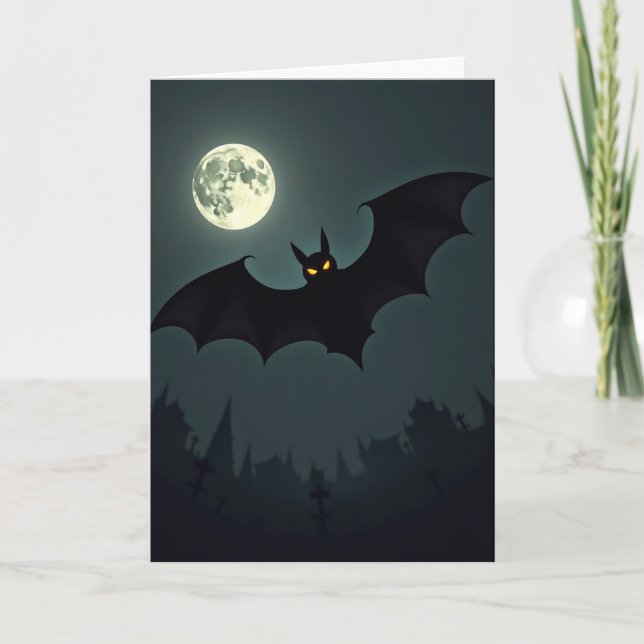 Spooky Night Bat Card (Front)