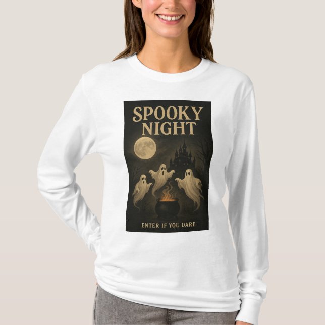 Spooky Night Enter If You Dare T-Shirt (Front)