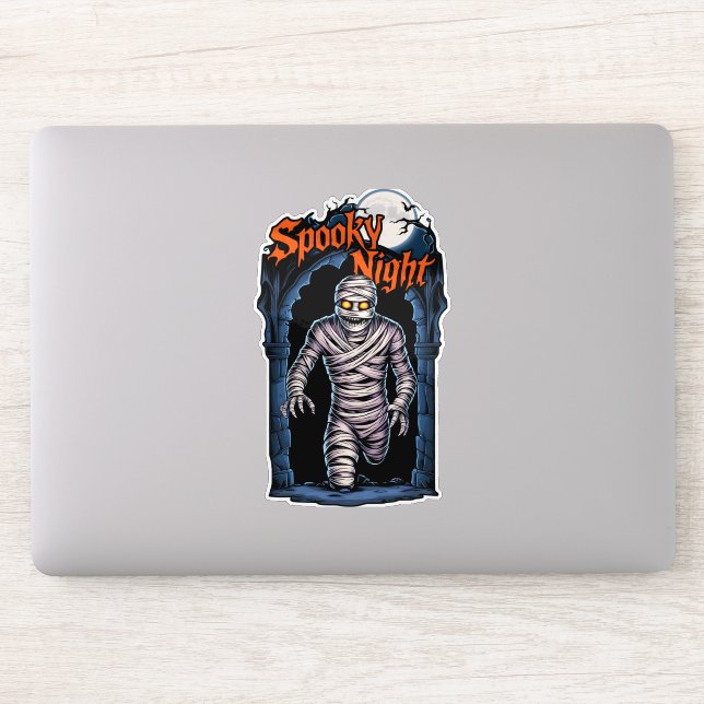 Spooky Night - Fearsome Halloween Momy Sticker (Computer)