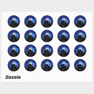 Spooky Night, Halloween...Boo! Classic Round Sticker