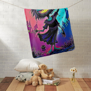 Spooky Night Halloween Creature Design Baby Blanket