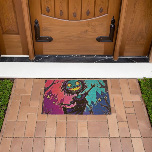 Spooky Night Halloween Creature Design Fiber Doormat (Insitu (Outdoor))