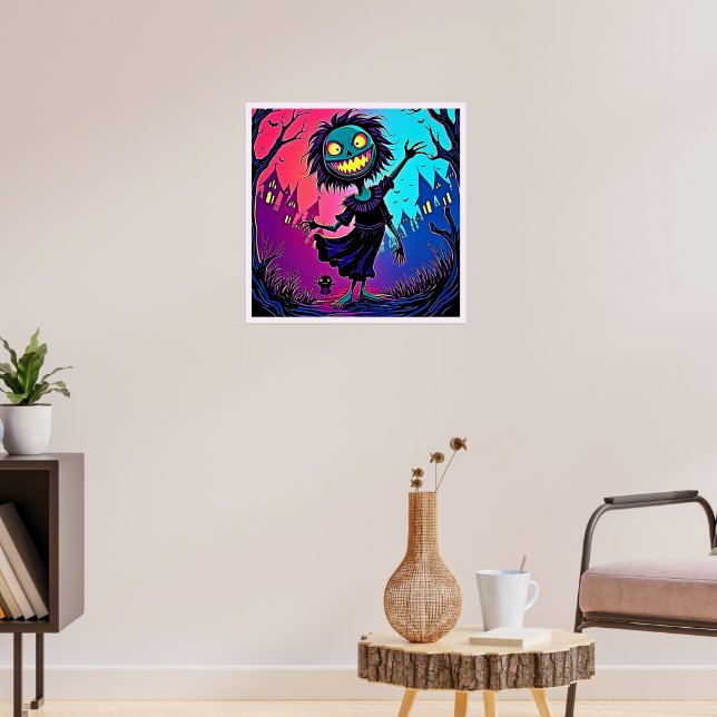 Spooky Night Halloween Creature Design Poster (Living Room 3)