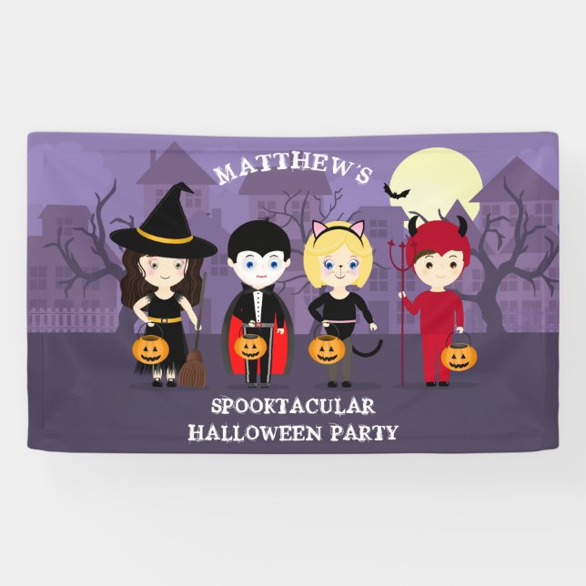 Spooky Night Halloween Party Banner (Horizontal)