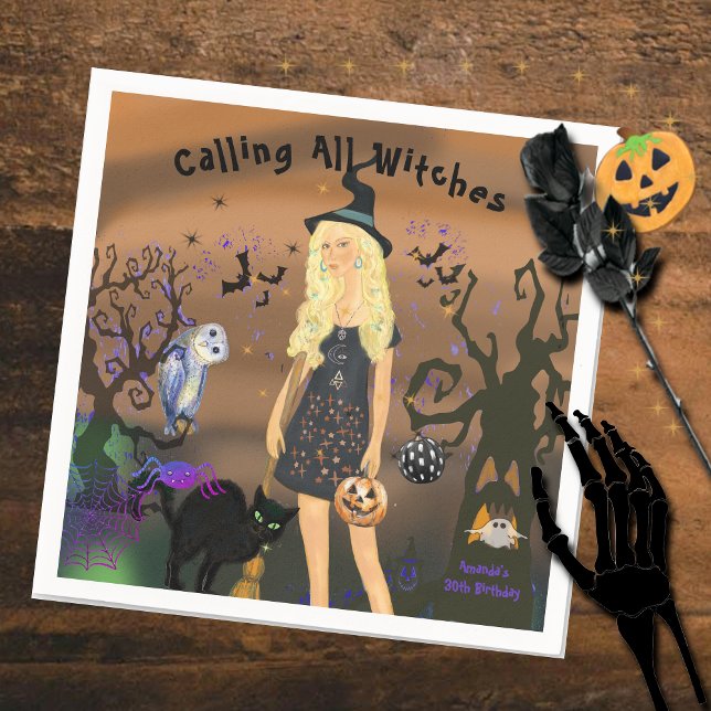 Spooky Night Halloween Party Birthday  Napkins (Spooky Night Halloween Party Birthday Napkins)