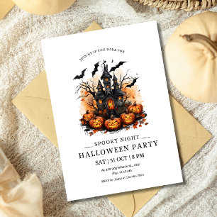 Spooky Night Halloween Party Haunted House Pumpkin Invitation