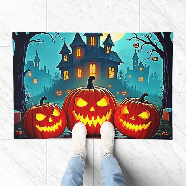  Spooky Night Haunted House Thrills Doormat (Indoor)