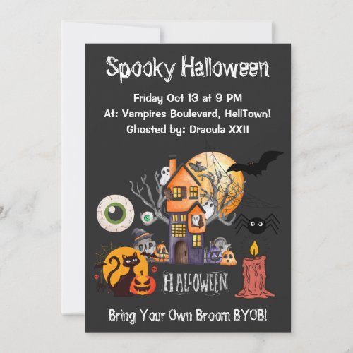 Spooky Night of Horror Halloween Party Invitation