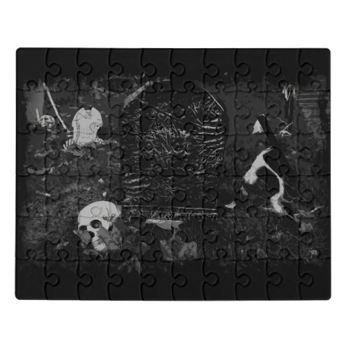 Spooky Night _ Skulls and Graves  Jigsaw Puzzle
