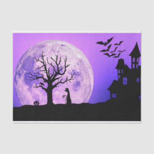  Spooky Night Sky Black Cat Halloween  Tissue Paper