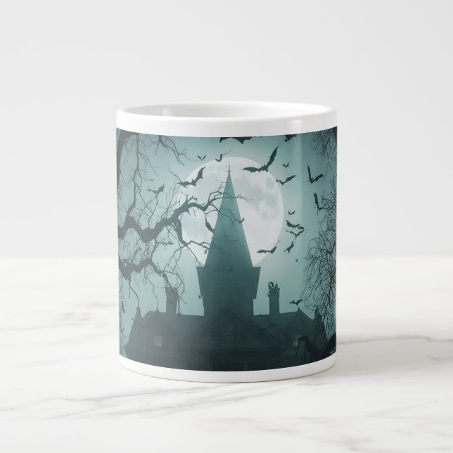Spooky Night with Jack-o'-Lanterns Giant Coffee Mug (Front)
