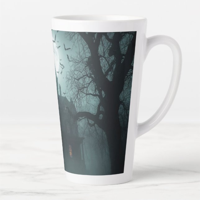 Spooky Night with Jack-o'-Lanterns Latte Mug (Right)