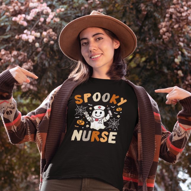 Spooky Nurse, Fun Halloween Nurse T-Shirt (Creator Uploaded)