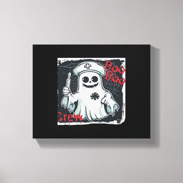 Spooky Nurse Ghost Haunted Hospital Crew Ghostly N Canvas Print (Front)