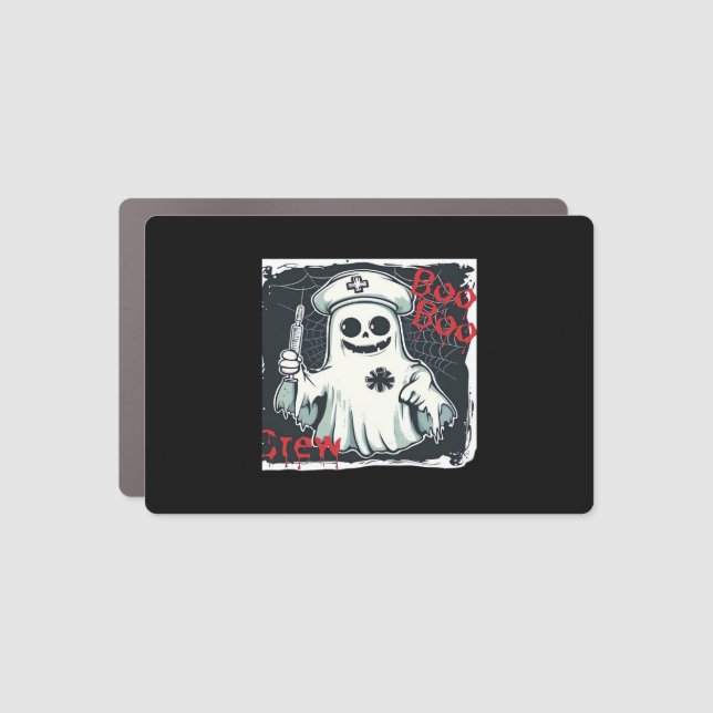 Spooky Nurse Ghost Haunted Hospital Crew Ghostly N Car Magnet (Front)