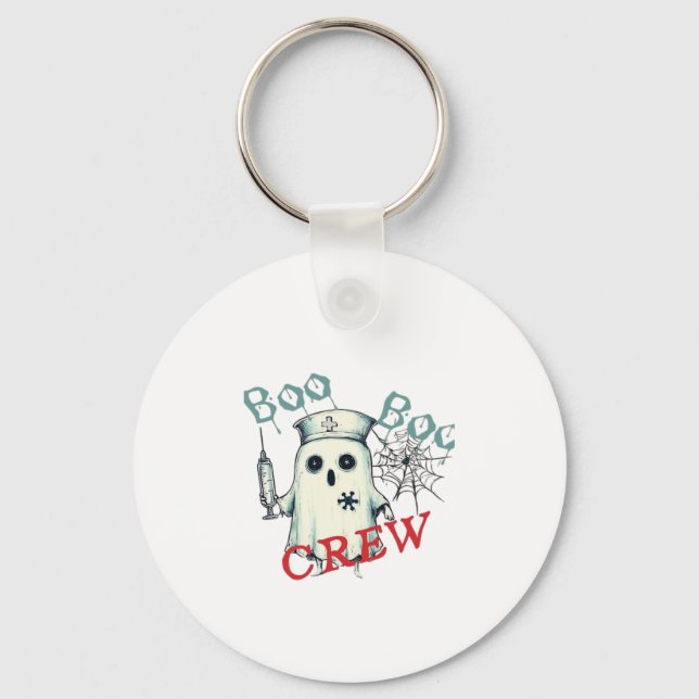 Spooky Nurse Ghost Haunted Hospital Crew Ghostly N Keychain (Front)