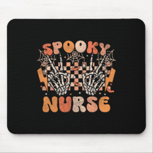 Spooky Nurse Halloween Skeleton Costume Retro Groo Mouse Pad
