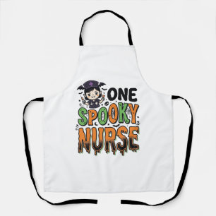 Spooky Nurse Halloween Vintage Engraving Design_1 Apron