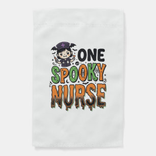 Spooky Nurse Halloween Vintage Engraving Design_1 Garden Flag