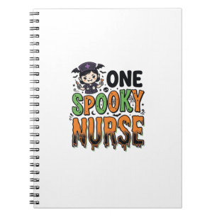 Spooky Nurse Halloween Vintage Engraving Design_1 Notebook