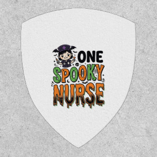 Spooky Nurse Halloween Vintage Engraving Design_1 Patch
