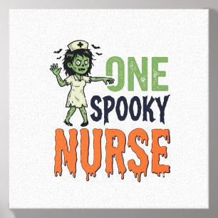 Spooky Nurse Halloween Vintage Vector Design_1 Canvas Photo Tile