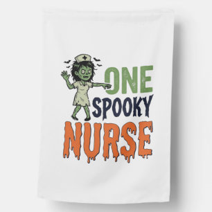 Spooky Nurse Halloween Vintage Vector Design_1 House Flag