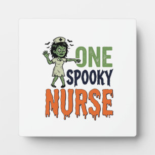 Spooky Nurse Halloween Vintage Vector Design_1 Plaque