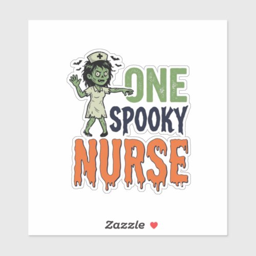 Spooky Nurse Halloween Vintage Vector Design_1 Sticker