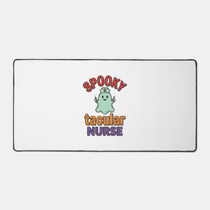 Spooky Nurse Halloween Vintage Vector Shirt Design Desk Mat