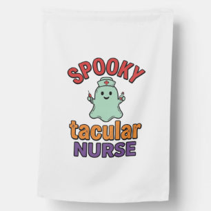 Spooky Nurse Halloween Vintage Vector Shirt Design House Flag