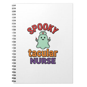 Spooky Nurse Halloween Vintage Vector Shirt Design Notebook