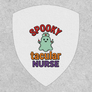 Spooky Nurse Halloween Vintage Vector Shirt Design Patch