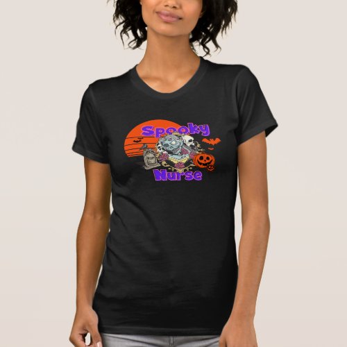 Spooky Nurse Haunted Halloween T_shirt