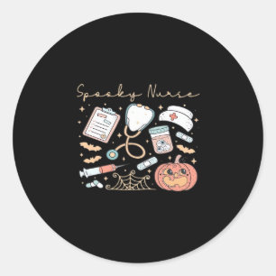 Spooky Nurse Life Oversized T-Shirt Classic Round Sticker