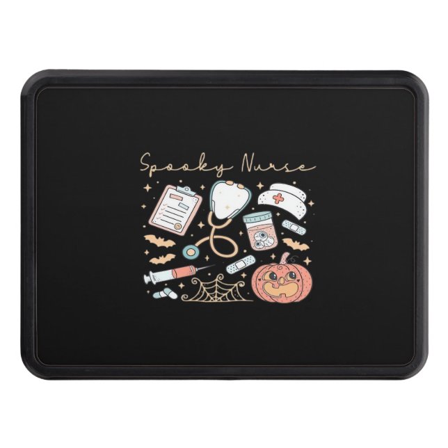 Spooky Nurse Life Oversized T-Shirt Hitch Cover (Front)