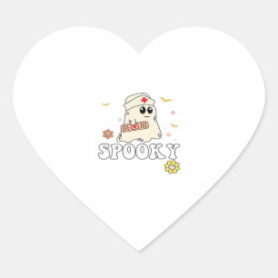 Spooky Nurse Practitioner Cute Halloween Classic T Heart Sticker