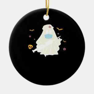 Spooky Nurse Practitioner Cute Halloween Oversized Ceramic Ornament
