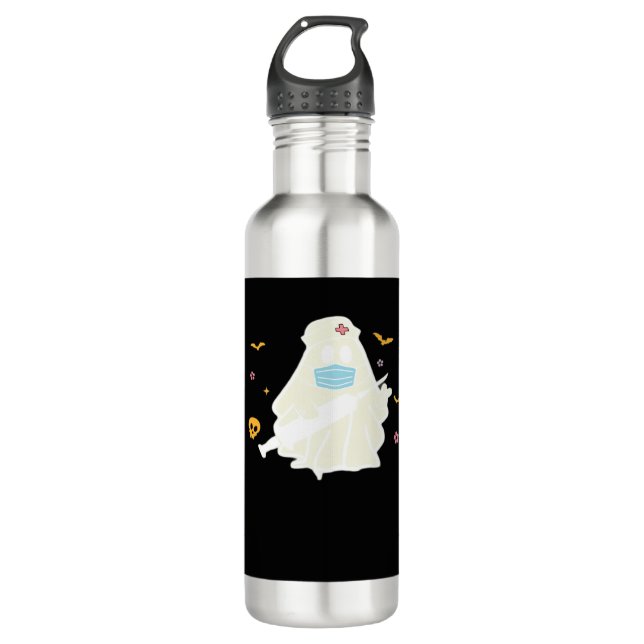 Spooky Nurse Practitioner Cute Halloween Oversized Stainless Steel Water Bottle (Front)