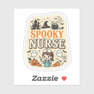 Spooky Nurse Sticker Halloween Nurse Gift
