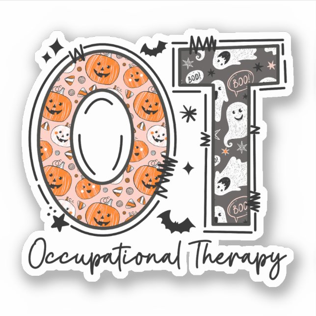 Spooky Occupational Therapy Therapist Halloween Sticker (Front)