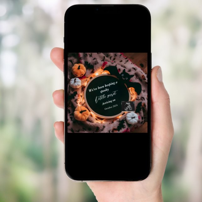 Spooky October digital pregnancy announcement  (Front Digital)