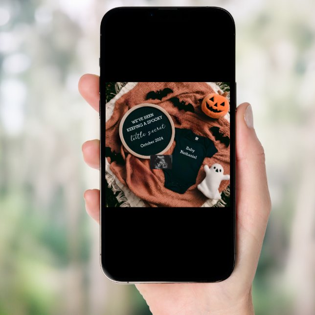 Spooky October digital  pregnancy announcement  (Front Digital)