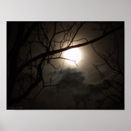 Spooky October Moon Poster