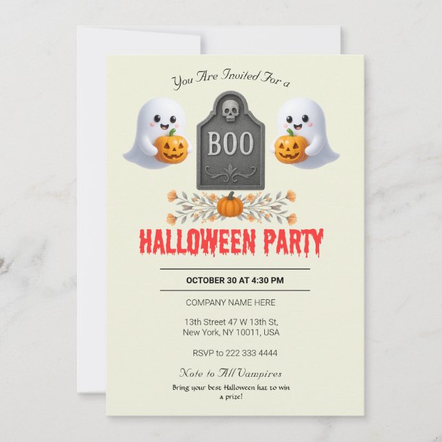 Spooky Office Halloween Party Invitation (Front)