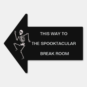 Spooky Office Halloween Party Restroom Directional Sign