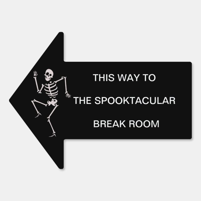 Spooky Office Halloween Party Restroom Directional Sign (Front)