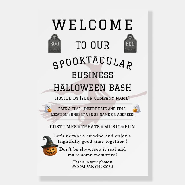 Spooky Office Halloween Party Welcome Sign (Front)