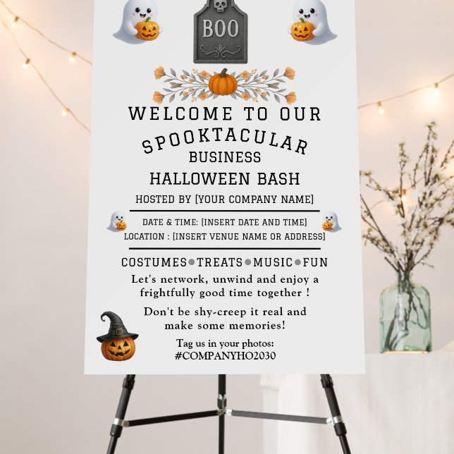 Spooky Office Halloween Party Welcome Sign (In Situ (Stand))